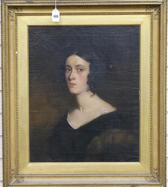 Victorian School, oil on canvas, portrait of a lady, 49 x 60cm.